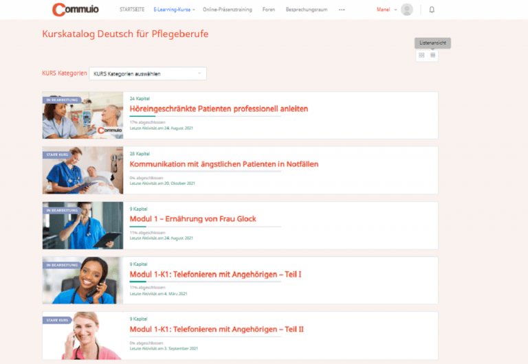 Screenshot Commuio_kurses